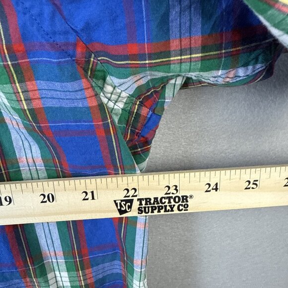 Pendleton Short Sleeve Camp Shirt Mens Size M Seaside‎ Cotton Plaid Blue & Green - Picture 7 of 11